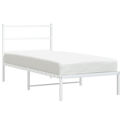 Giroletto con Testiera Metallo Bianco 90x200 cm | homemem39