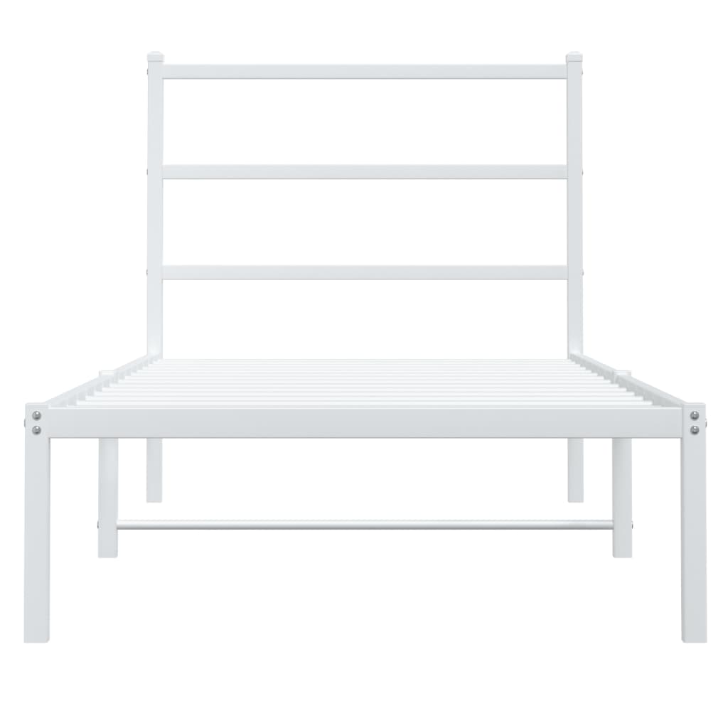 Giroletto con Testiera Metallo Bianco 90x200 cm | homemem39