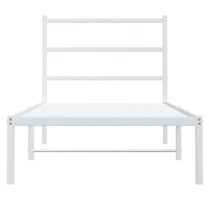 Giroletto con Testiera Metallo Bianco 90x200 cm | homemem39