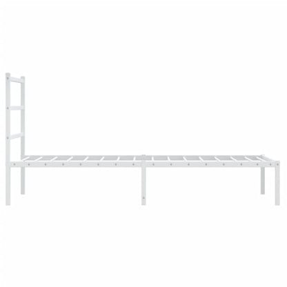Giroletto con Testiera Metallo Bianco 90x200 cm