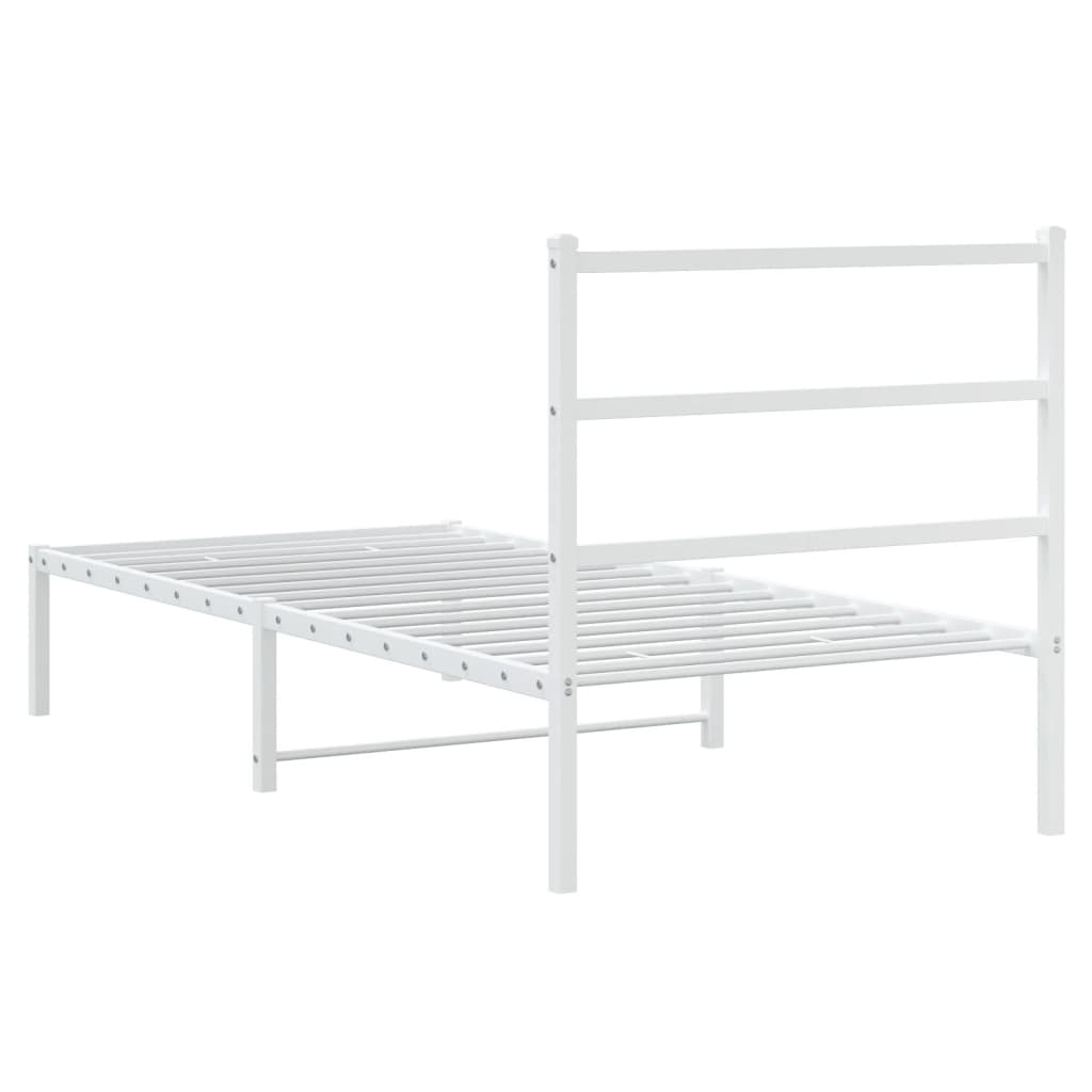 Giroletto con Testiera Metallo Bianco 90x200 cm