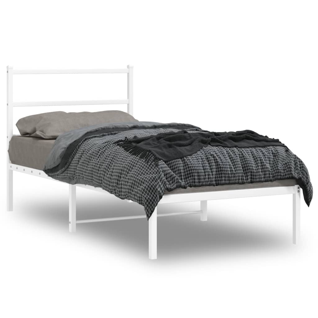 Giroletto con Testiera Metallo Bianco 90x200 cm | homemem39