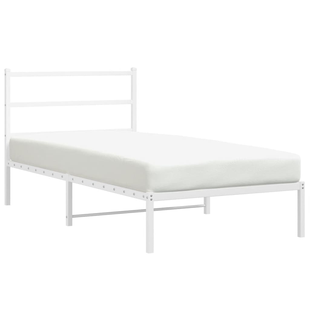 Giroletto con Testiera Metallo Bianco 100x190 cm | homemem39