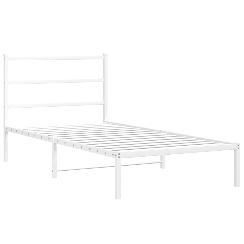 Giroletto con Testiera Metallo Bianco 100x190 cm | homemem39