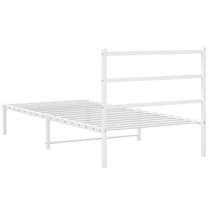 Giroletto con Testiera Metallo Bianco 100x190 cm | homemem39