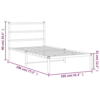 Giroletto con Testiera Metallo Bianco 100x190 cm | homemem39