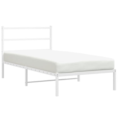 Giroletto con Testiera Metallo Bianco 100x200 cm | homemem39