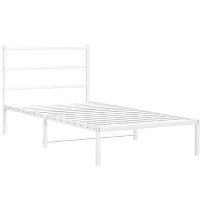 Giroletto con Testiera Metallo Bianco 100x200 cm | homemem39
