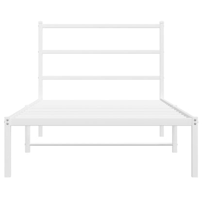 Giroletto con Testiera Metallo Bianco 100x200 cm | homemem39
