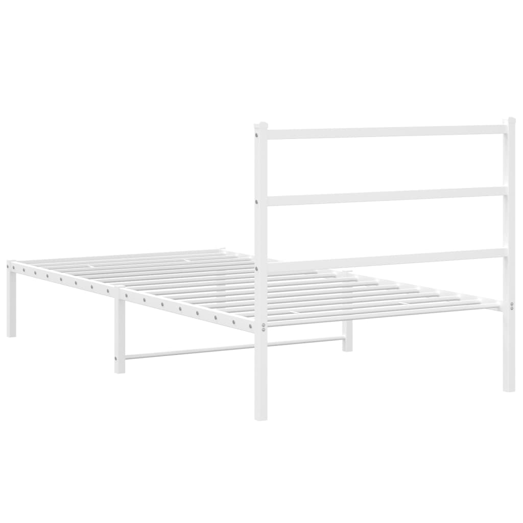 Giroletto con Testiera Metallo Bianco 100x200 cm | homemem39