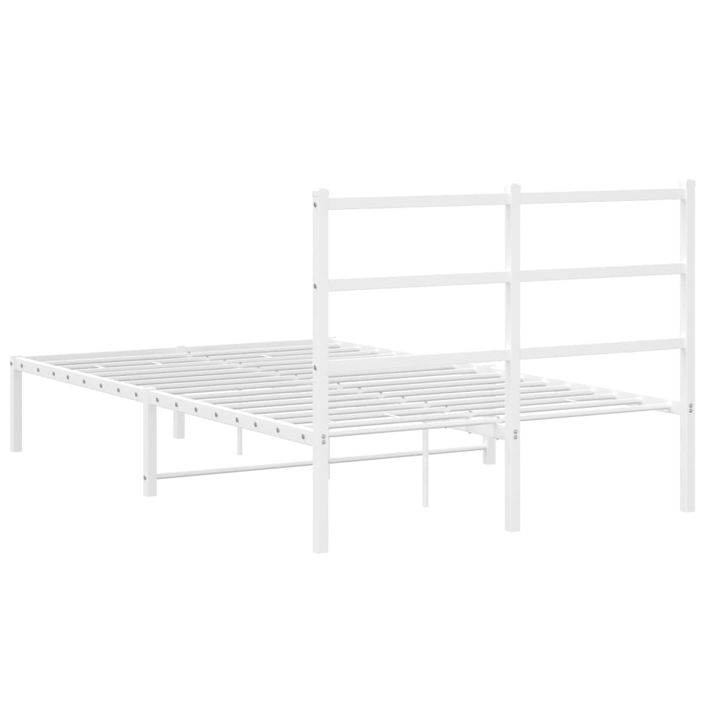 Giroletto con Testiera Metallo Bianco 120x190 cm