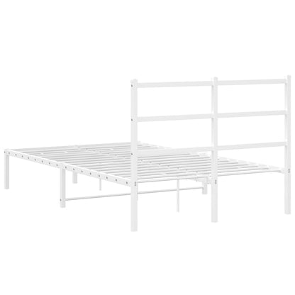 Giroletto con Testiera Metallo Bianco 120x190 cm