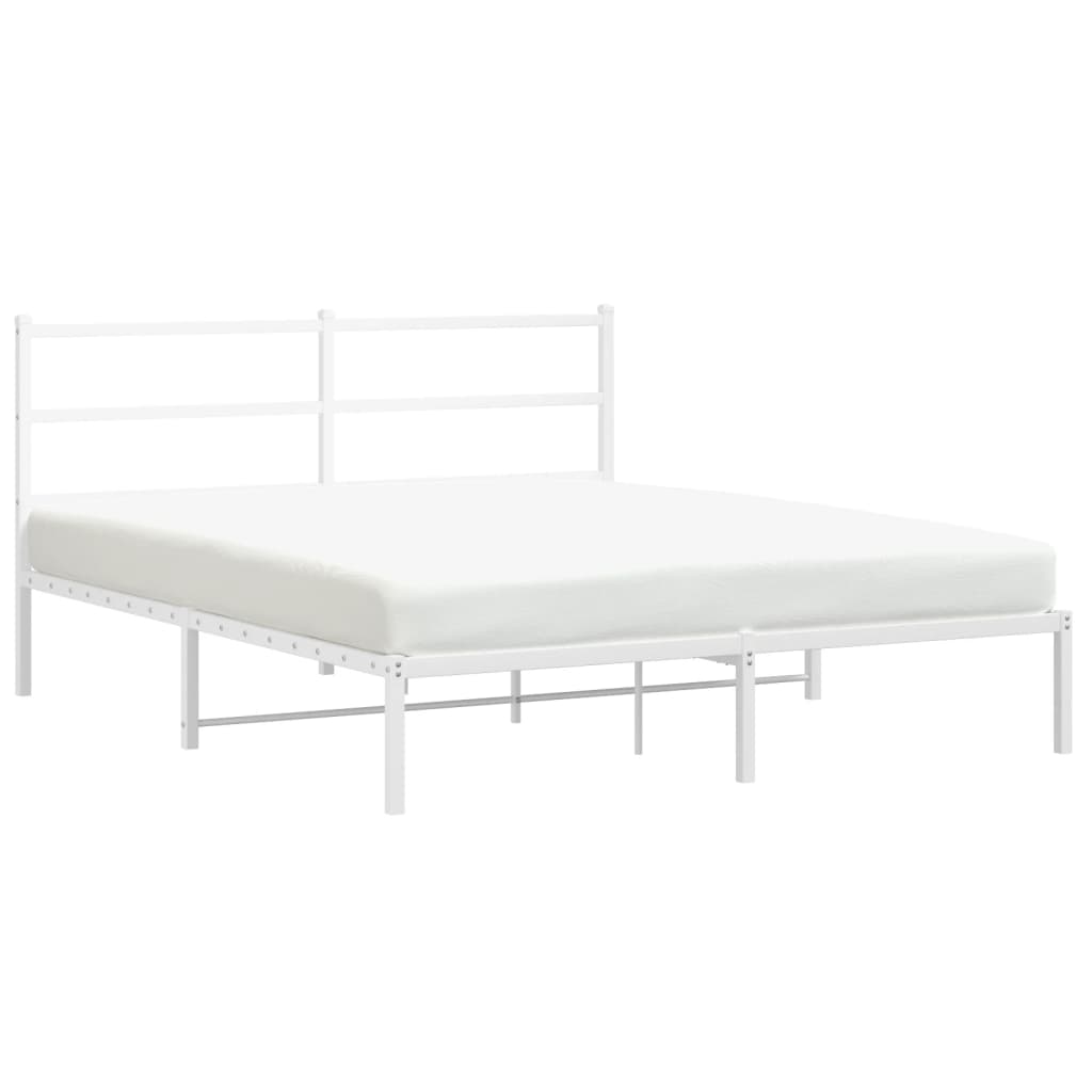 Giroletto con Testiera Metallo Bianco 160x200 cm | homemem39