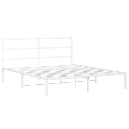 Giroletto con Testiera Metallo Bianco 160x200 cm | homemem39