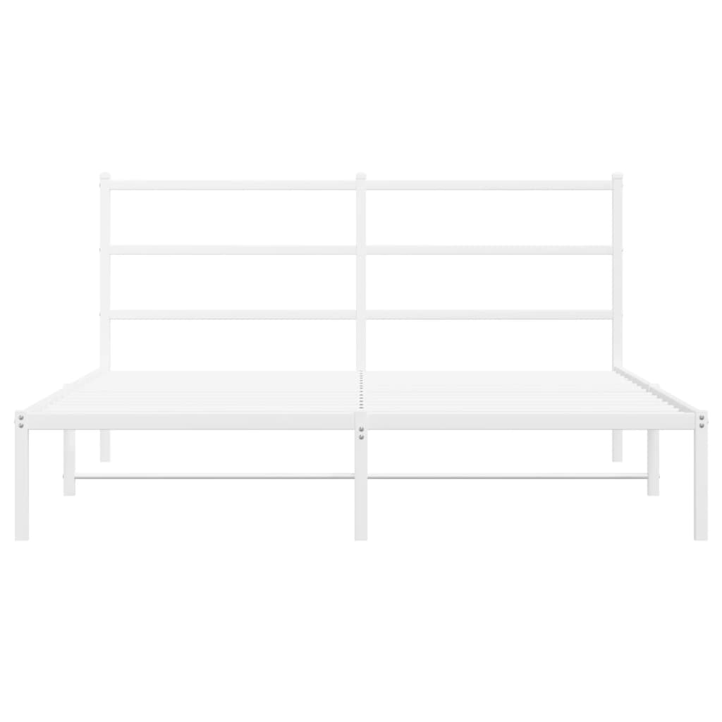 Giroletto con Testiera Metallo Bianco 160x200 cm | homemem39