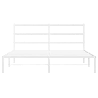 Giroletto con Testiera Metallo Bianco 160x200 cm | homemem39