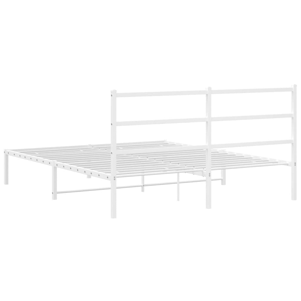 Giroletto con Testiera Metallo Bianco 160x200 cm | homemem39