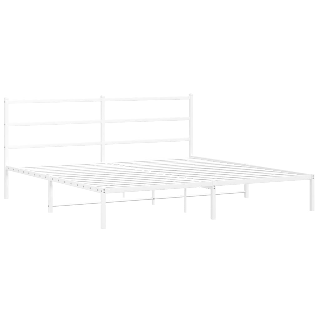 Giroletto con Testiera Metallo Bianco 193x203 cm | homemem39