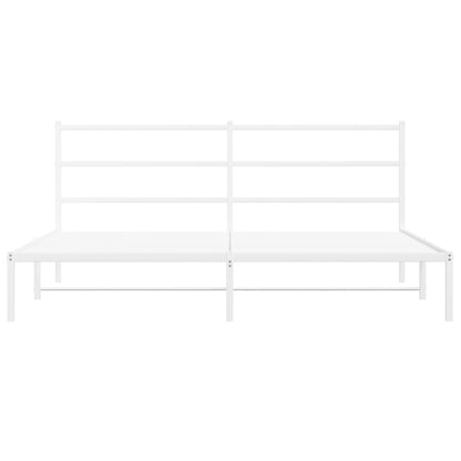 Giroletto con Testiera Metallo Bianco 193x203 cm | homemem39