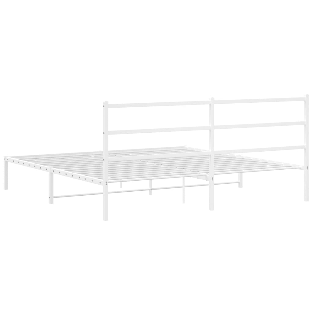 Giroletto con Testiera Metallo Bianco 193x203 cm | homemem39