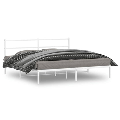 Giroletto con Testiera Metallo Bianco 193x203 cm | homemem39