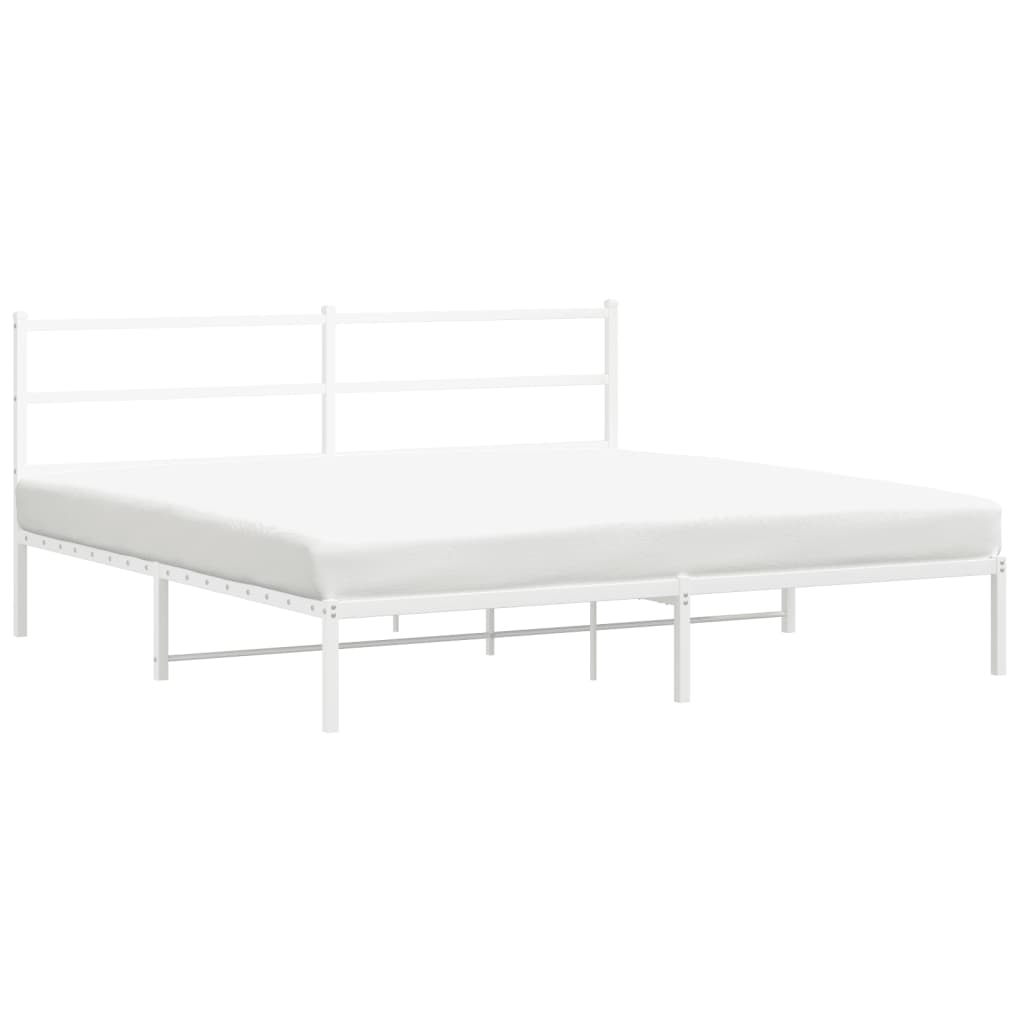 Giroletto con Testiera Metallo Bianco 200x200 cm