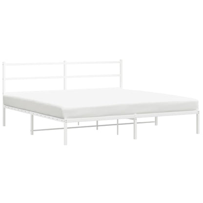 Giroletto con Testiera Metallo Bianco 200x200 cm