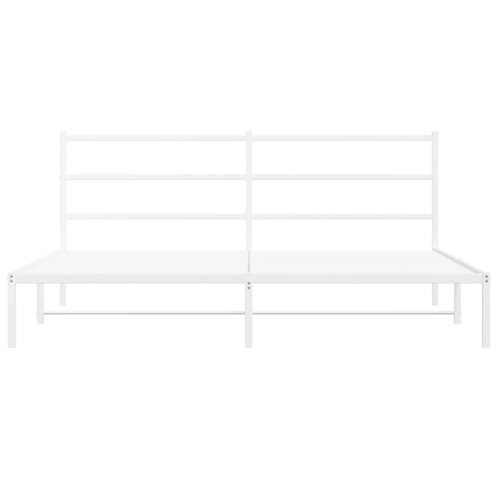 Giroletto con Testiera Metallo Bianco 200x200 cm