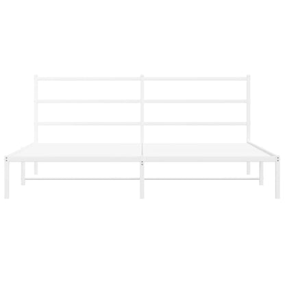 Giroletto con Testiera Metallo Bianco 200x200 cm