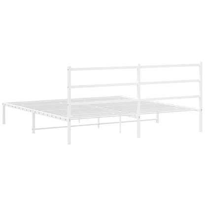 Giroletto con Testiera Metallo Bianco 200x200 cm
