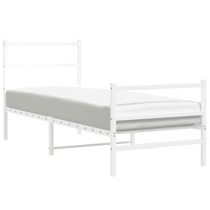 Giroletto con Testiera e Pediera Metallo Bianco 80x200 cm | homemem39