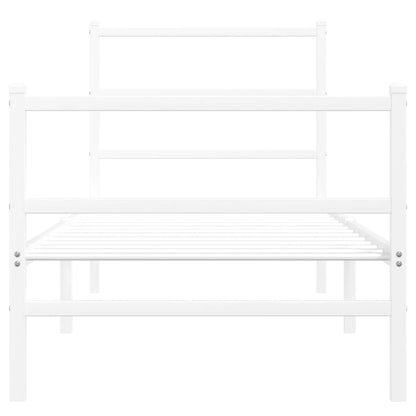 Giroletto con Testiera e Pediera Metallo Bianco 80x200 cm | homemem39