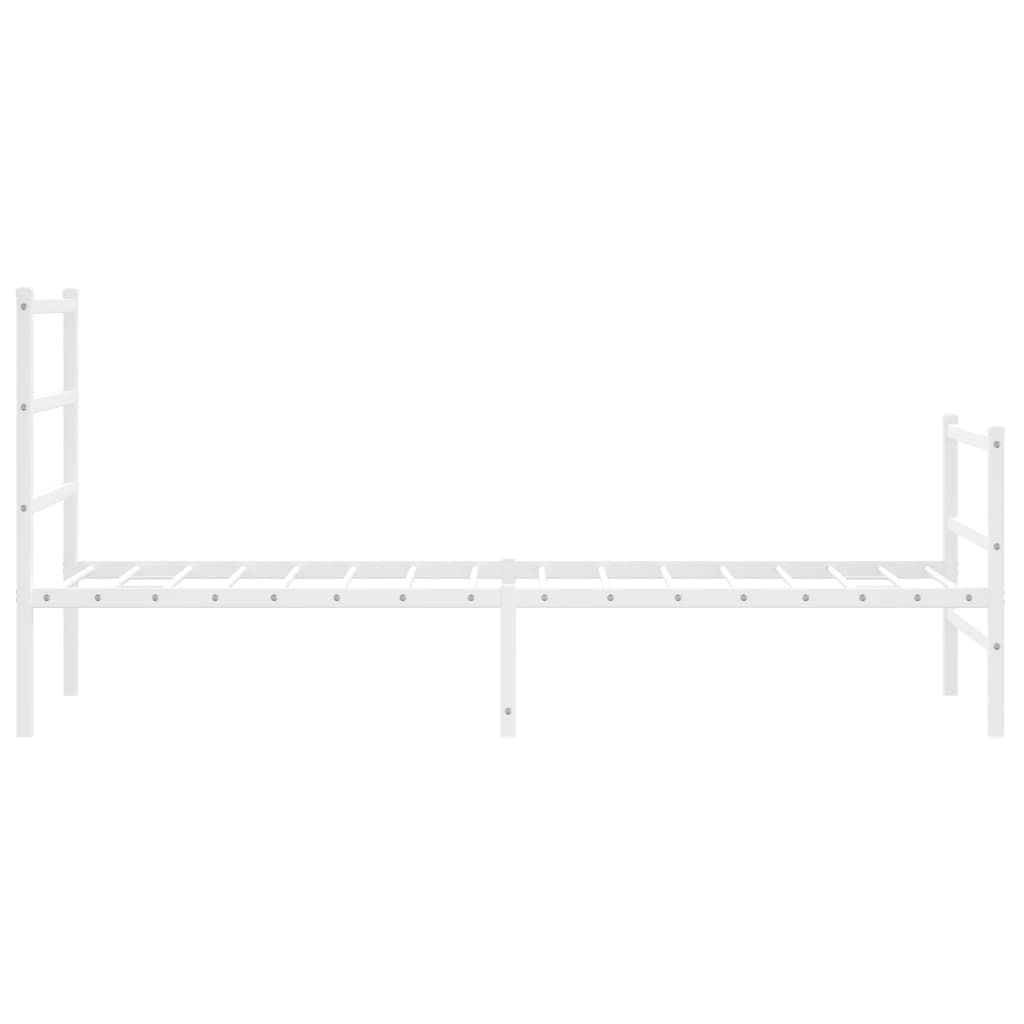 Giroletto con Testiera e Pediera Metallo Bianco 80x200 cm | homemem39