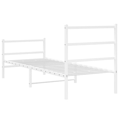 Giroletto con Testiera e Pediera Metallo Bianco 80x200 cm | homemem39