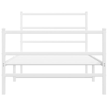 Giroletto con Testiera e Pediera Metallo Bianco 107x203 cm - homemem39