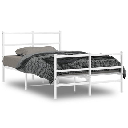 Giroletto con Testiera e Pediera Metallo Bianco 120x190 cm | homemem39