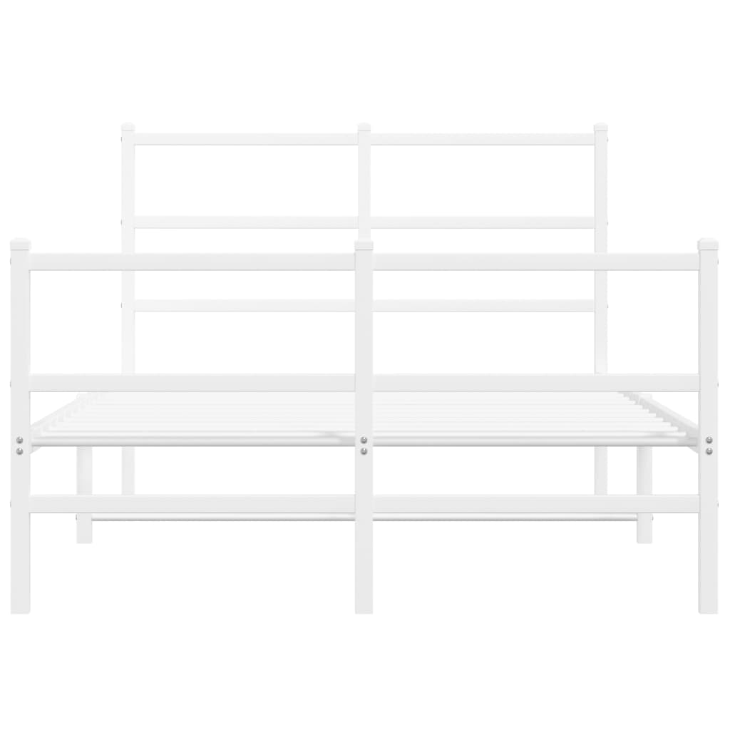 Giroletto con Testiera e Pediera Metallo Bianco 120x190 cm | homemem39