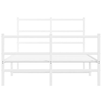 Giroletto con Testiera e Pediera Metallo Bianco 120x190 cm | homemem39