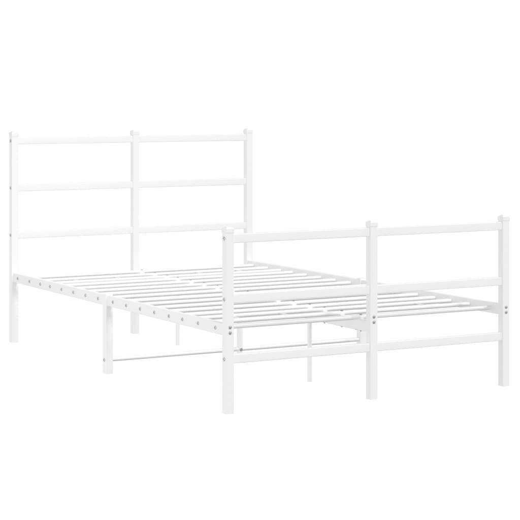Giroletto con Testiera e Pediera Metallo Bianco 120x200 cm | homemem39
