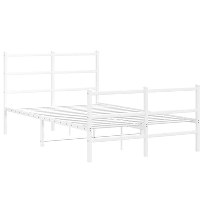 Giroletto con Testiera e Pediera Metallo Bianco 120x200 cm | homemem39