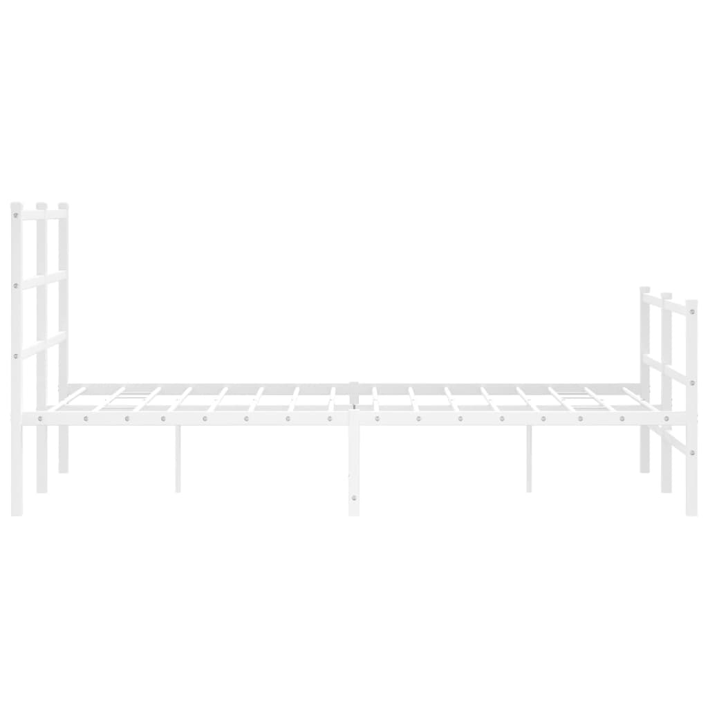Giroletto con Testiera e Pediera Metallo Bianco 120x200 cm | homemem39