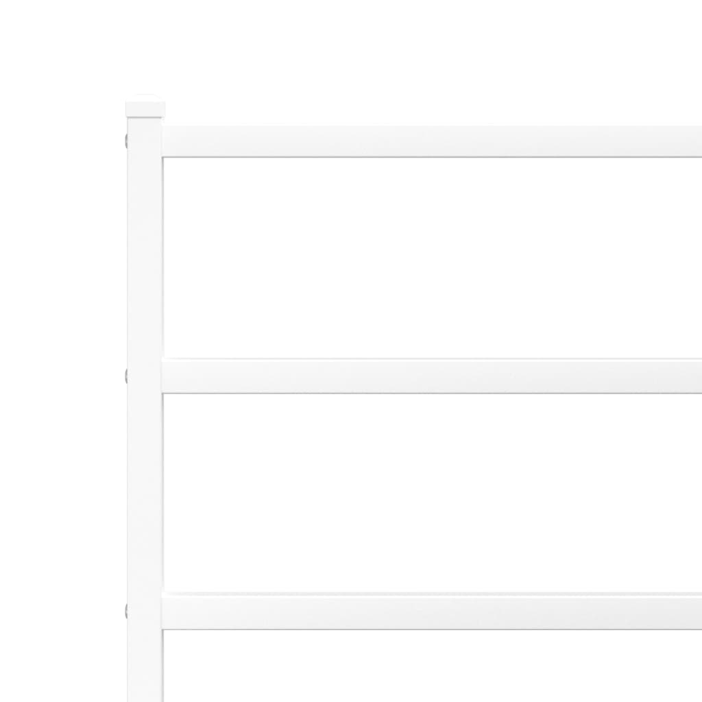 Giroletto con Testiera e Pediera Metallo Bianco 135x190 cm