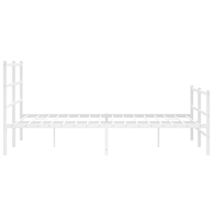 Giroletto con Testiera e Pediera Metallo Bianco 140x190 cm | homemem39