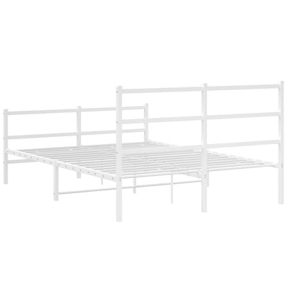 Giroletto con Testiera e Pediera Metallo Bianco 140x190 cm | homemem39