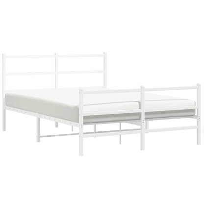 Giroletto con Testiera e Pediera Metallo Bianco 140x200 cm
