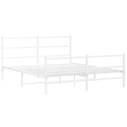 Giroletto con Testiera e Pediera Metallo Bianco 150x200 cm