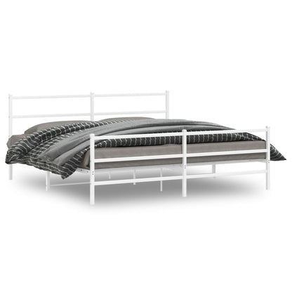 Giroletto con Testiera e Pediera Metallo Bianco 183x213 cm | homemem39