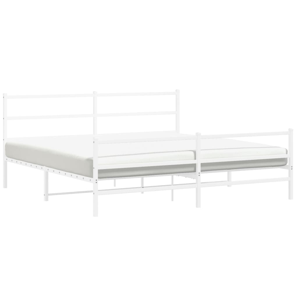 Giroletto con Testiera e Pediera Metallo Bianco 183x213 cm
