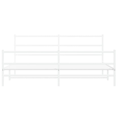 Giroletto con Testiera e Pediera Metallo Bianco 183x213 cm | homemem39