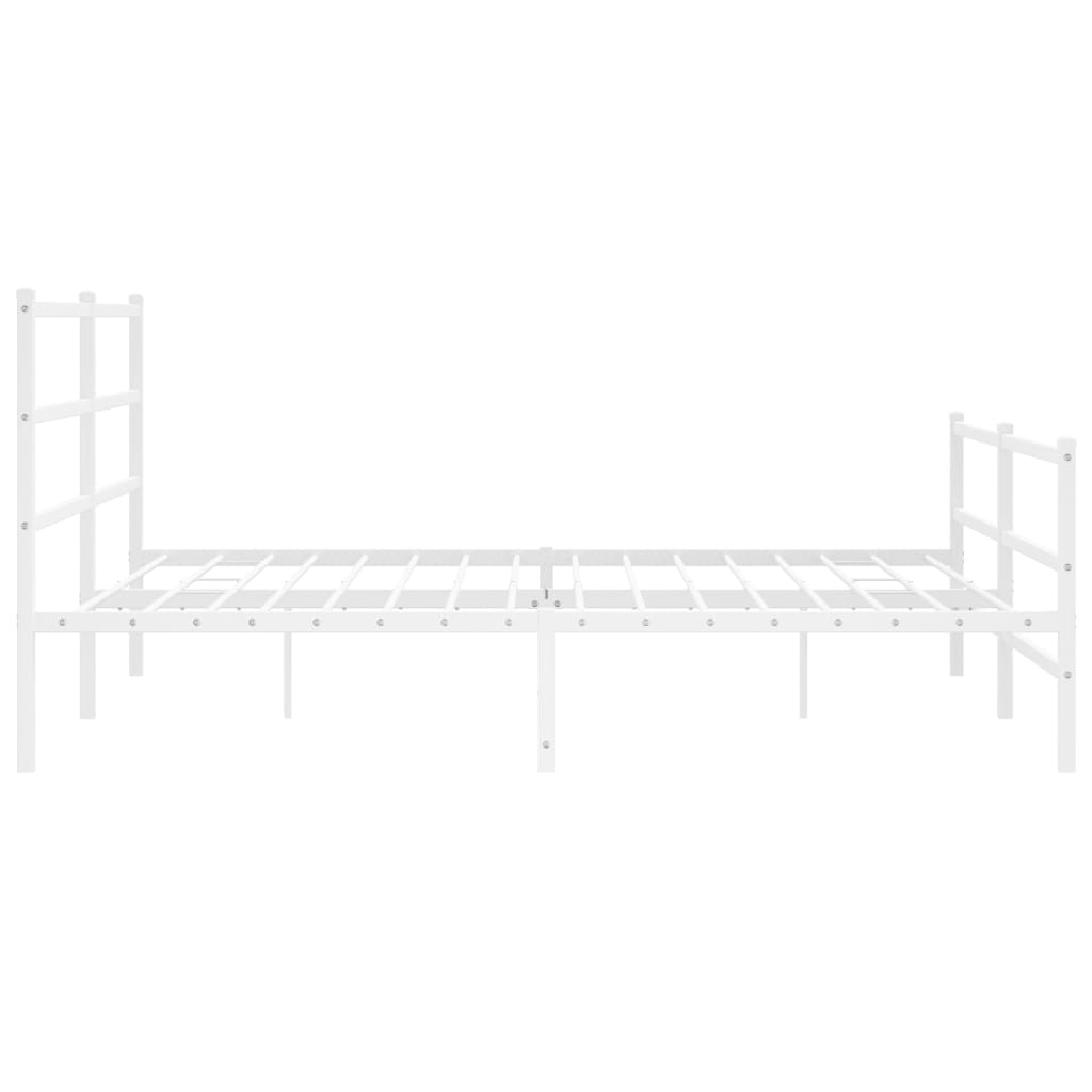 Giroletto con Testiera e Pediera Metallo Bianco 183x213 cm
